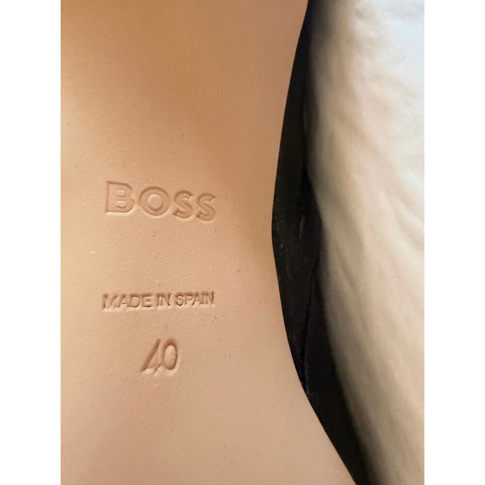 BOSS Janet Tall Leather Boots in Black Size US 10 NWB - Picture 7 of 7